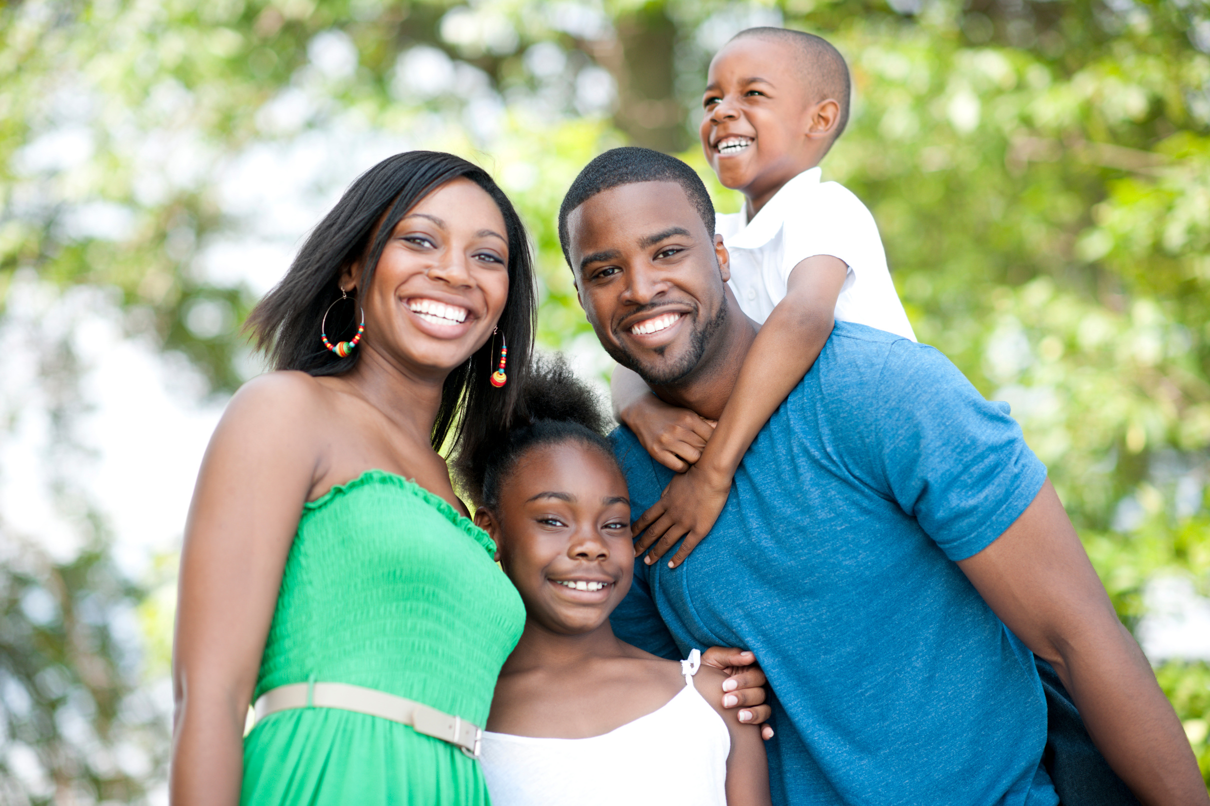 Black family at the beach